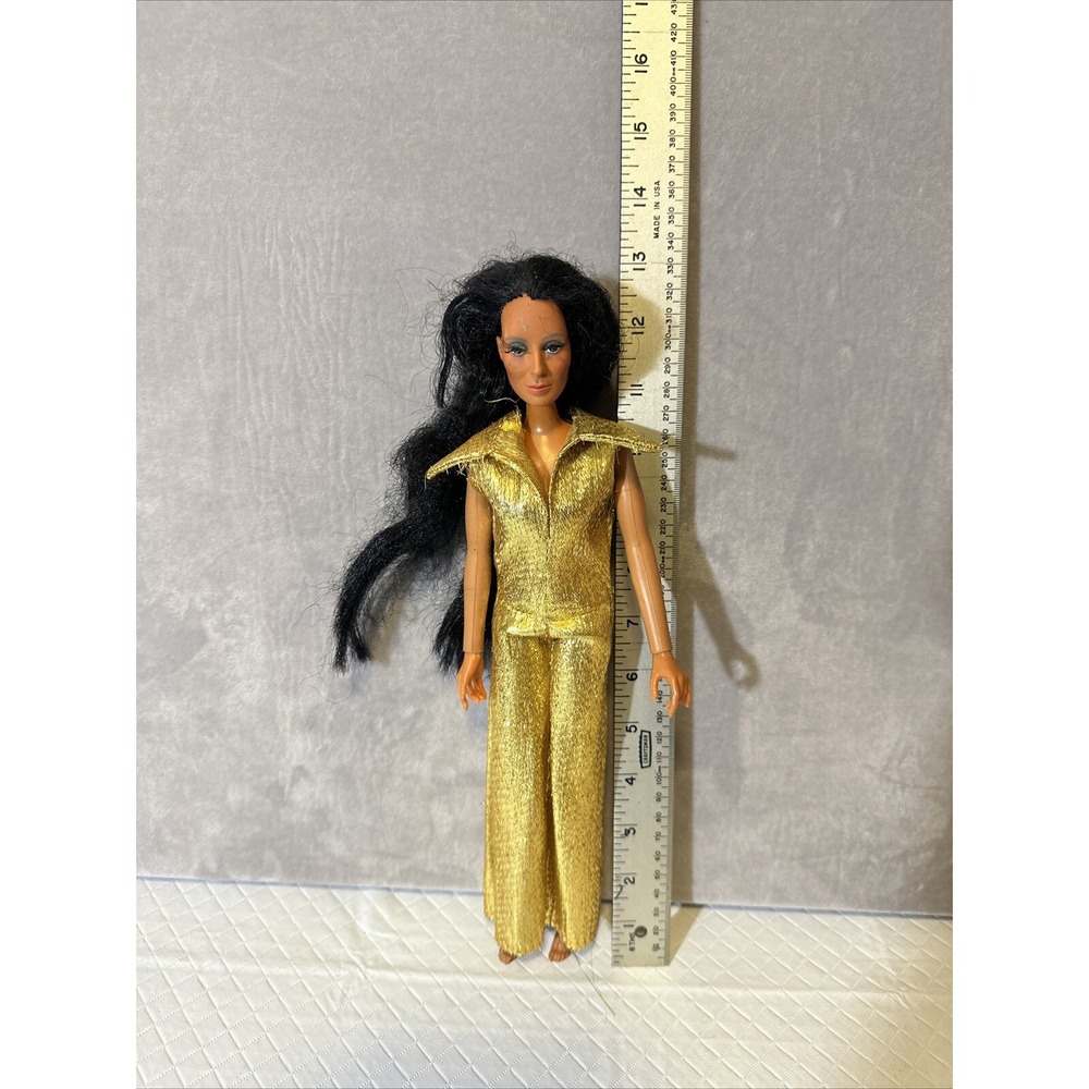 Cher Doll MEGO 1975 w/ Gold Jumpsuit Clothing Vintage movable Hands